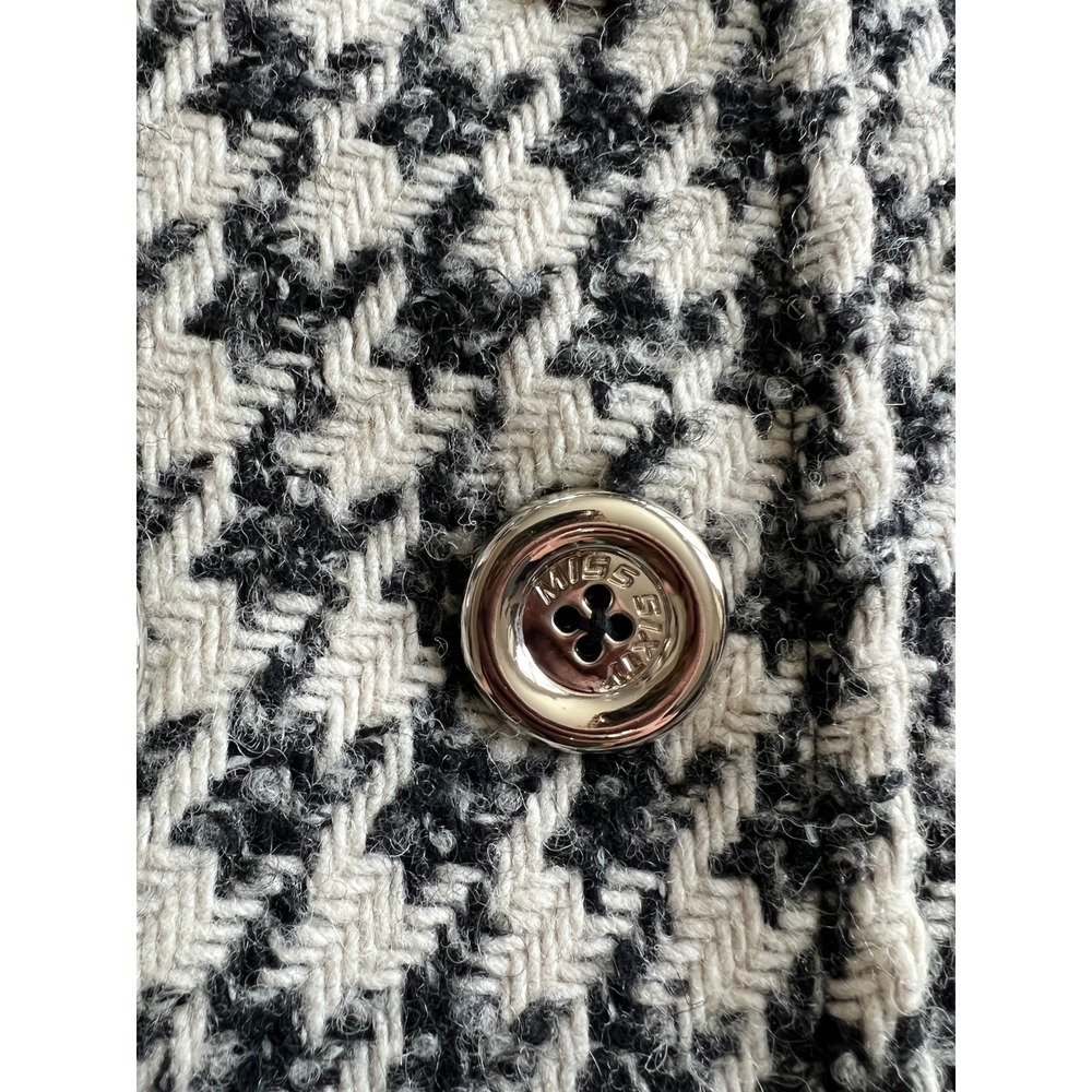 Miss Sixty M60 Vintage Y2K Houndstooth Wool Blend Double Breasted Coat Size XL - Picture 3 of 8